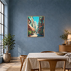 Hong Kong Crimson Awning Street Wall Art Print poster room mockup 3