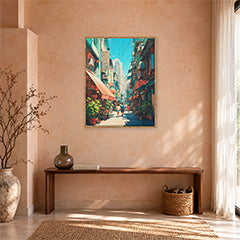 Hong Kong Crimson Awning Street Wall Art Print poster room mockup 4