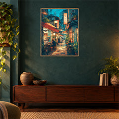 Hong Kong Lantern Shop Alley Wall Art Print poster room mockup 2