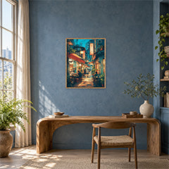 Hong Kong Lantern Shop Alley Wall Art Print poster room mockup 3
