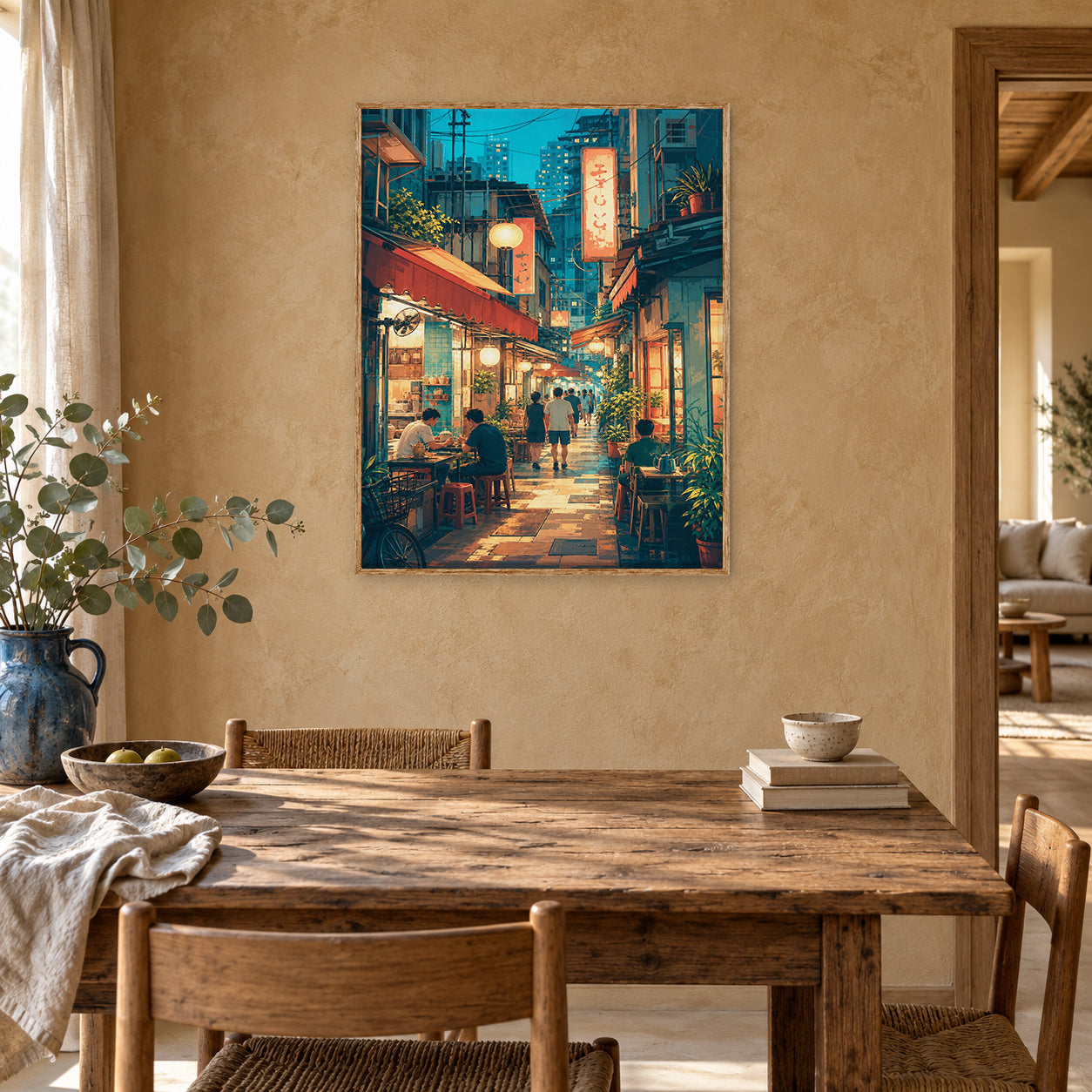 Hong Kong Lantern Shop Alley Wall Art Print poster room mockup 5