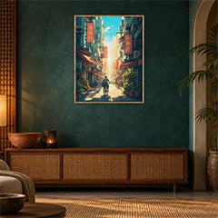 Hong Kong Golden Alley Signboards Wall Art Print poster room mockup 2