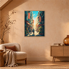 Hong Kong Golden Alley Signboards Wall Art Print poster room mockup 4
