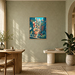 Hong Kong Rooftop Alley Cityscape Wall Art Print poster room mockup 3
