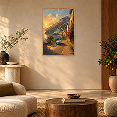 Amalfi Golden Hour Coastal Drive Wall Art Print poster room mockup 2