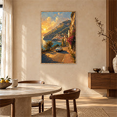 Amalfi Golden Hour Coastal Drive Wall Art Print poster room mockup 5